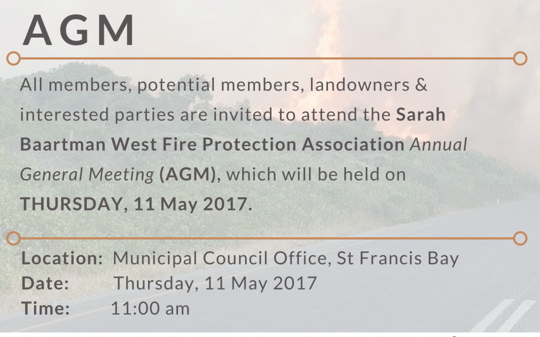 Sarah Baartman West FPA AGM – Notice